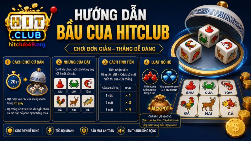 Chi tiết cách chơi bầu cua Hitclub