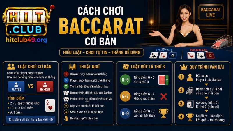 Hướng dẫn chi tiết cách chơi Baccarat live
