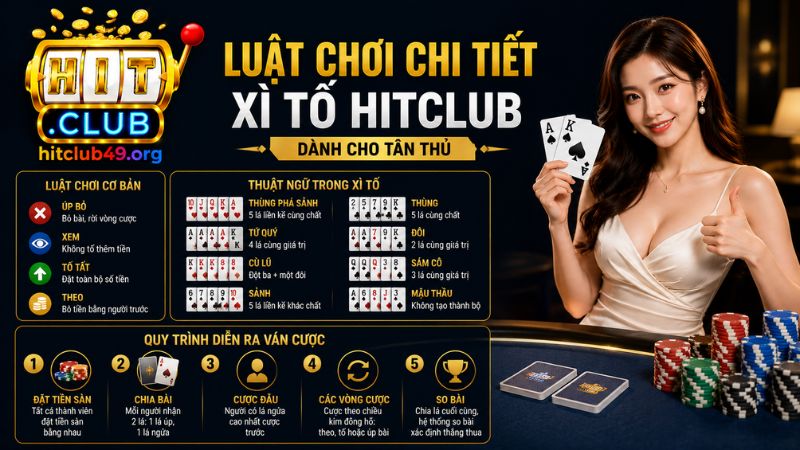Luật xì tố HITCLUB cơ bản tân thủ nên biết