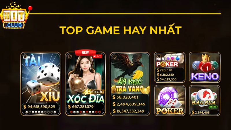 Một số trò chơi đổi thưởng nổi bật tại Hit Club